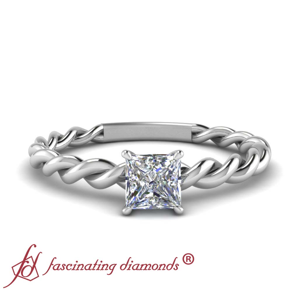 princess cut diamond with twisted band