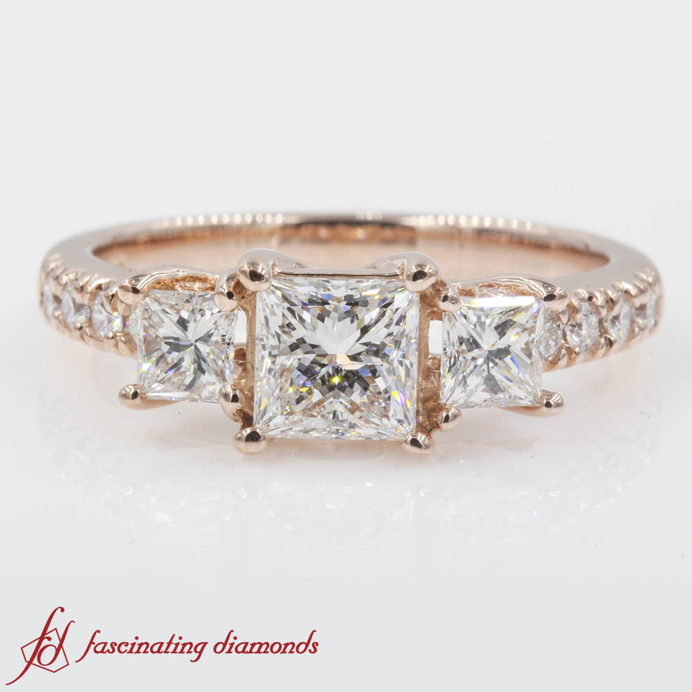 3 diamond ring rose gold